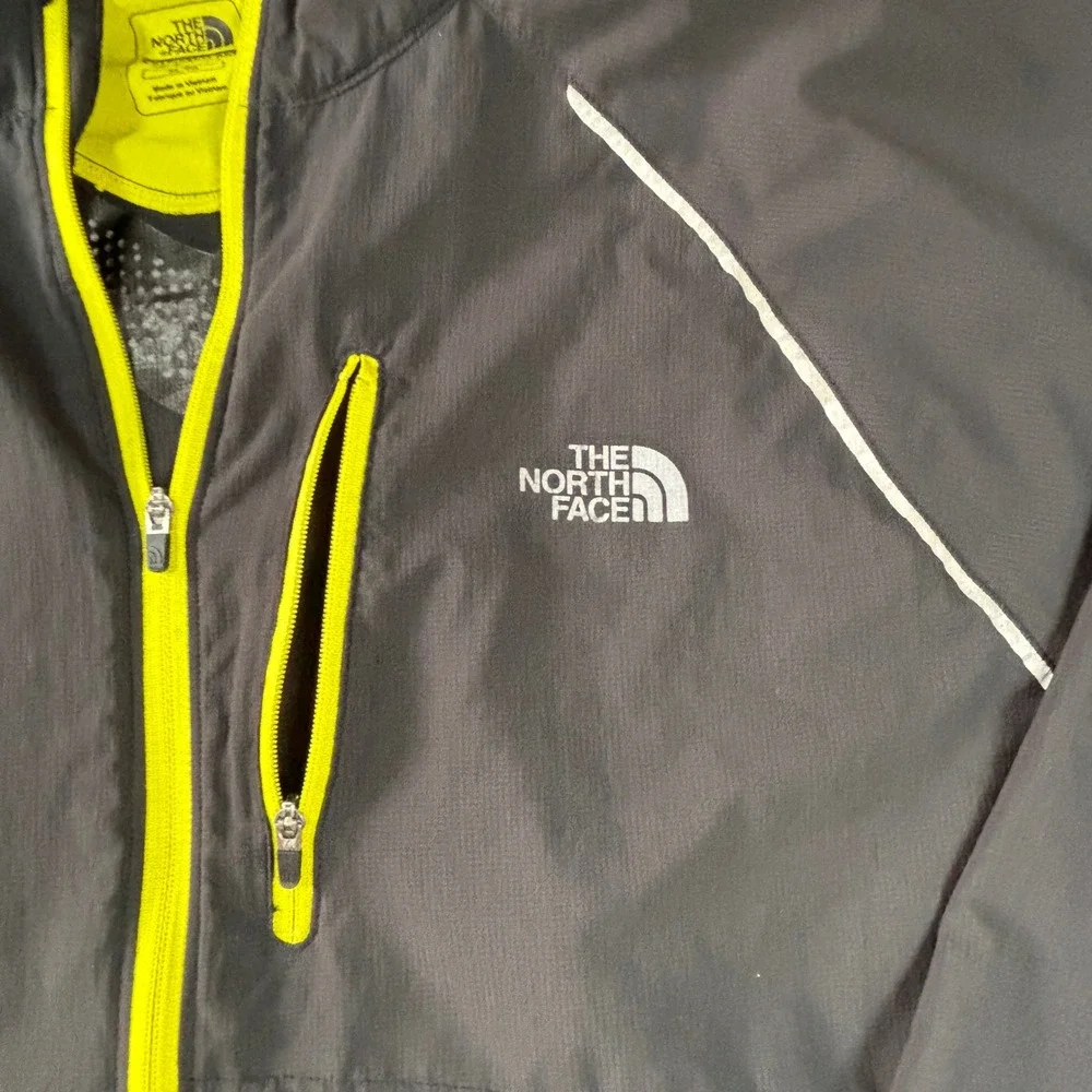 The North Face Flight Series Mens XL Running Jacket Grey Neon Yellow Full Zip